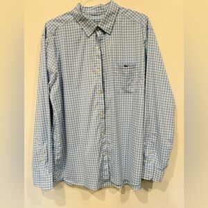 Like New Vineyard Vines OTG Performance, LS button down, XL, white/blue check